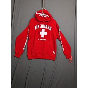 Lifeguard Hoodie Mens Small Red Sweatshirt Pullover Medium